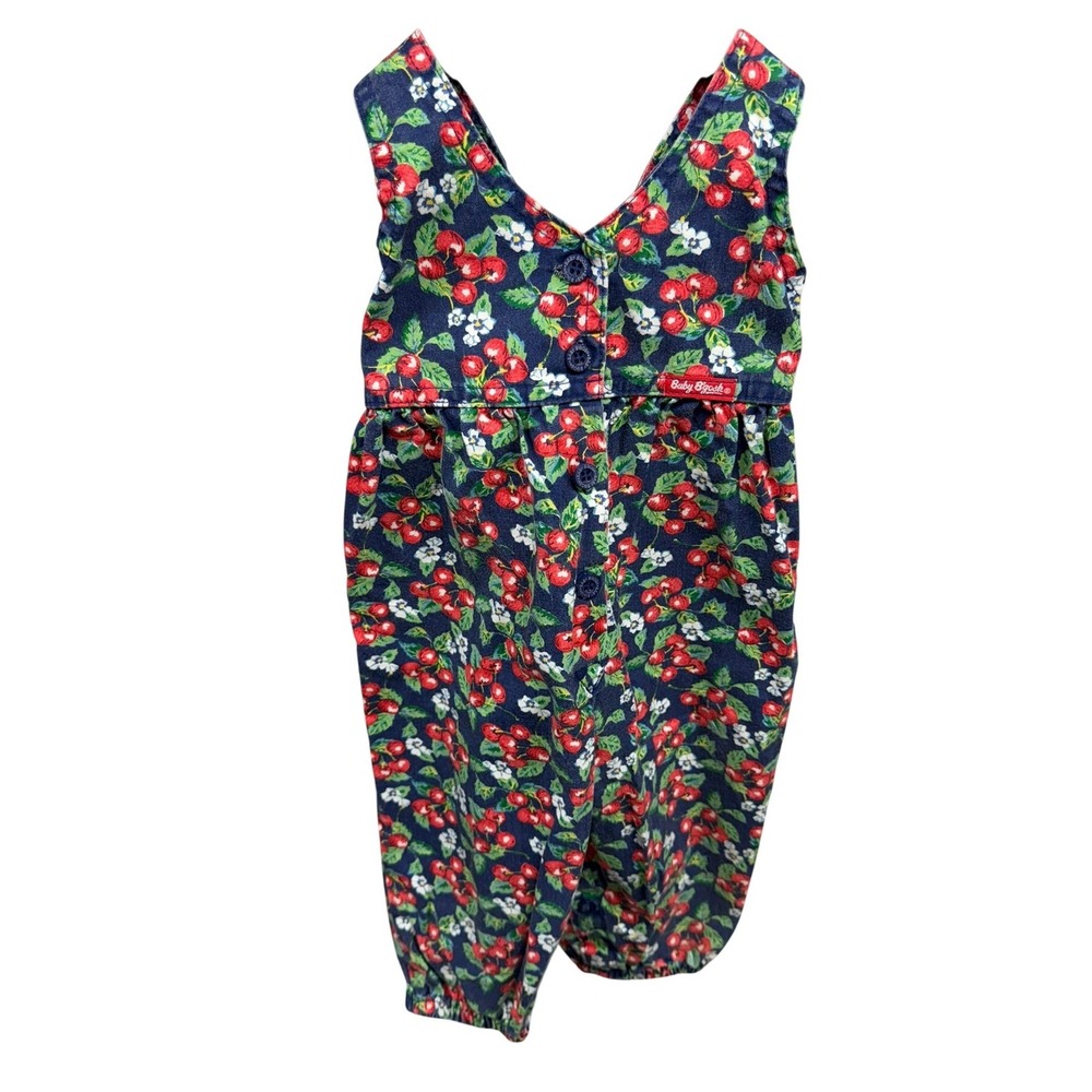 VINTAGE RARE Baby B'Gosh Cherry Blossoms Print 12M Overalls 100% Cotton USA Made